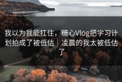 我以为我能扛住，糖心Vlog把学习计划拍成了被低估｜凌晨的我太被低估了