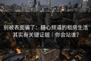 别被表面骗了：糖心频道的租房生活其实有关键证据｜你会站谁？