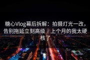 糖心Vlog幕后拆解：拍摄灯光一改，告别拖延立刻高级｜上个月的我太硬核了