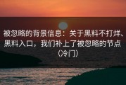 被忽略的背景信息：关于黑料不打烊、黑料入口，我们补上了被忽略的节点 （冷门）