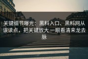 关键细节曝光：黑料入口、黑料网从误读点，把关键放大 一眼看清来龙去脉