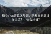 糖心Vlog评论区吵翻：朋友局到底谁在说谎？｜你会站谁？