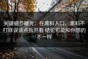 关键细节曝光：在黑料入口、黑料不打烊误读点拆开看 结论可能和你想的不一样