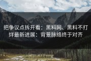 把争议点拆开看：黑料网、黑料不打烊最新进展：背景脉络终于对齐