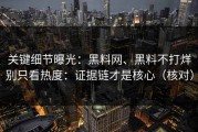 关键细节曝光：黑料网、黑料不打烊别只看热度：证据链才是核心（核对）