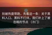 别被热度带跑，先看这一条：关于黑料入口、黑料不打烊，我们补上了被忽略的节点 （冷门）