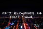 只讲干货：糖心Vlog脚本结构，新手也能上手｜你会站谁？