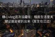 糖心vlog这次没藏住：租房生活里关键证据全被扒出来（发生在江边）