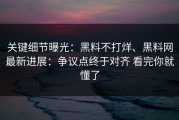 关键细节曝光：黑料不打烊、黑料网最新进展：争议点终于对齐 看完你就懂了