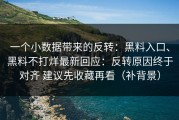 一个小数据带来的反转：黑料入口、黑料不打烊最新回应：反转原因终于对齐 建议先收藏再看（补背景）