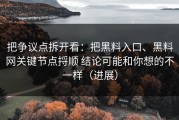 把争议点拆开看：把黑料入口、黑料网关键节点捋顺 结论可能和你想的不一样（进展）