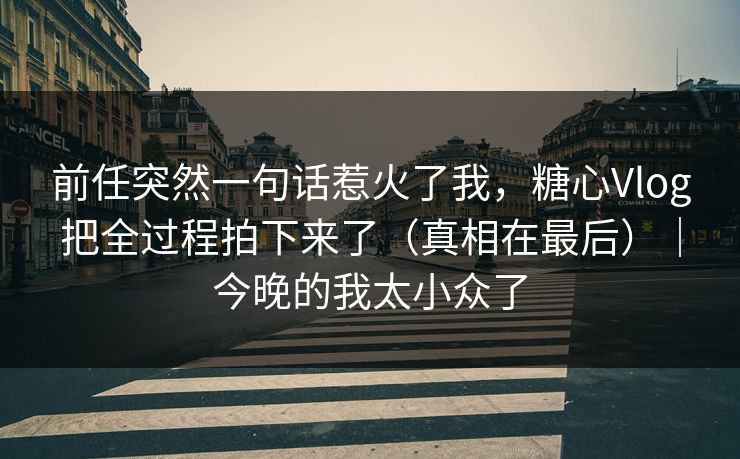 前任突然一句话惹火了我，糖心Vlog把全过程拍下来了（真相在最后）｜今晚的我太小众了