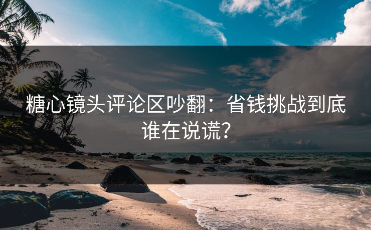 糖心镜头评论区吵翻：省钱挑战到底谁在说谎？
