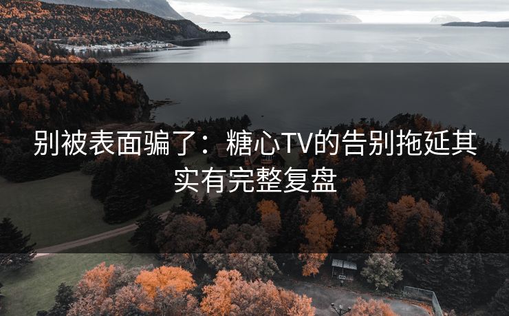 别被表面骗了：糖心TV的告别拖延其实有完整复盘