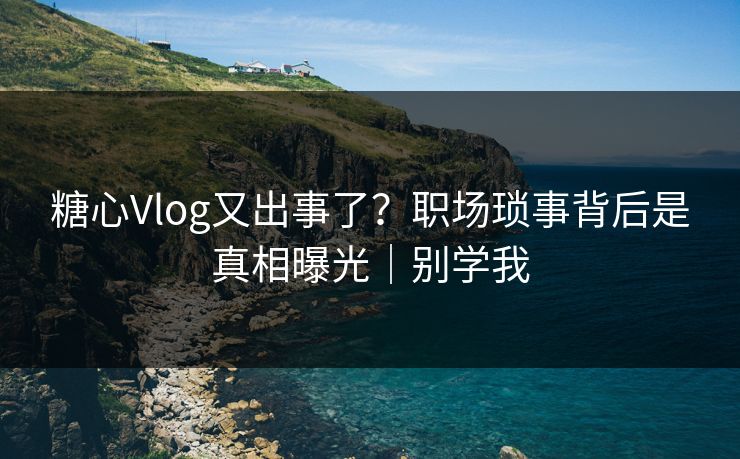 糖心Vlog又出事了？职场琐事背后是真相曝光｜别学我