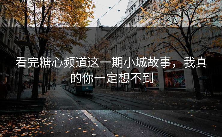 看完糖心频道这一期小城故事，我真的你一定想不到