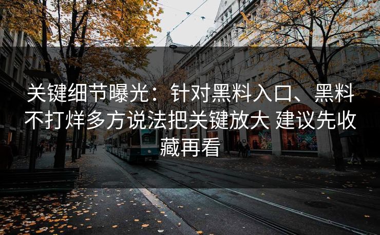 关键细节曝光:针对黑料入口、黑料不打烊多方说法把关键放大 建议先收藏再看 关键细节曝光:针对黑料入口、黑料不打烊多方说法把关键放大 建议先收藏再看