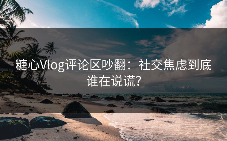 糖心Vlog评论区吵翻：社交焦虑到底谁在说谎？